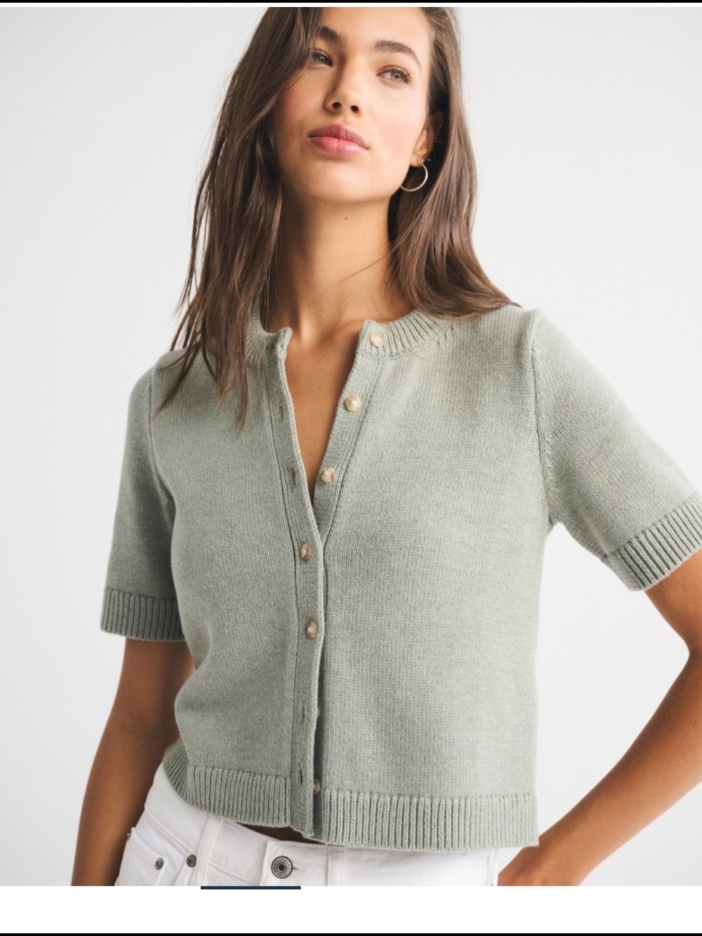 Abercrombie Knit Button-Front Cardigan Sweater - Gray, S